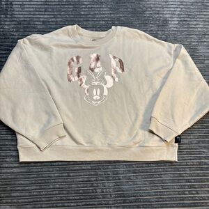 GAP Beige Crewneck Sweater with Character Design